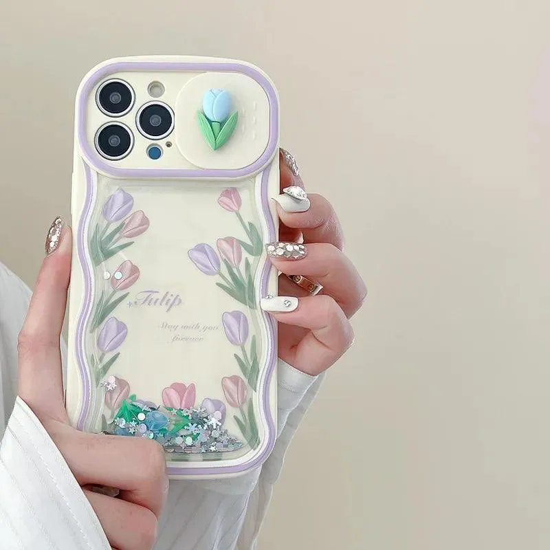 Cute 3D Flower Phone Case Cover Soft Bumper for iPhone 11, 12, 13, 14 Pro Max