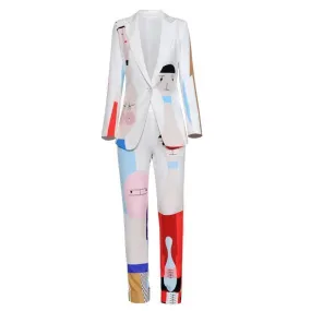 Cartoon Print Women Pantsuit