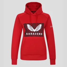 Castore Men's Saracens Rugby Overhead Logo Hoody 23/24 - Red