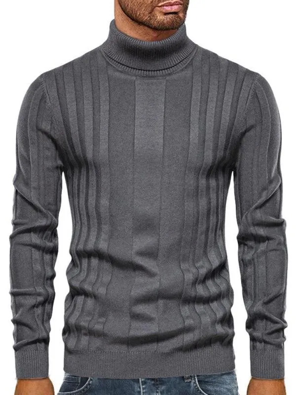 Casual Knitted Turtleneck Men Sweater