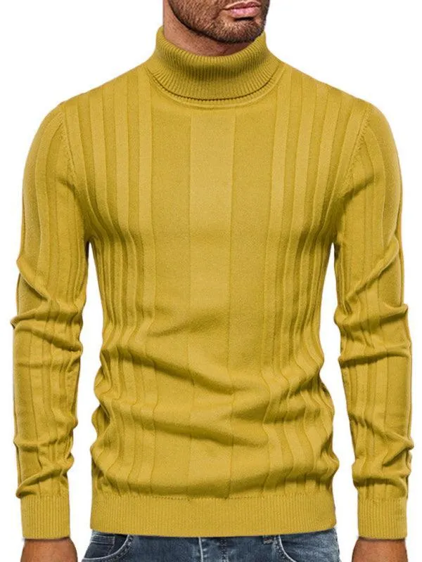 Casual Knitted Turtleneck Men Sweater