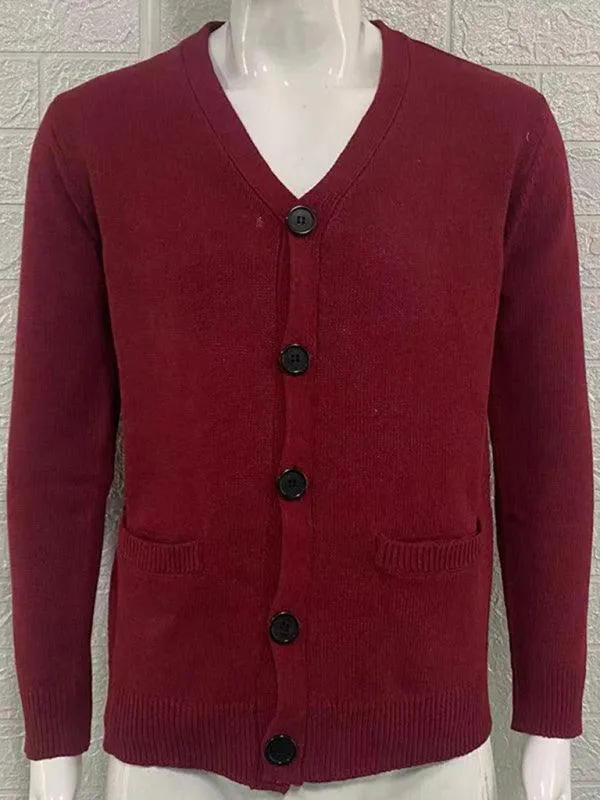 V-Neck Men Cardigan Sweater