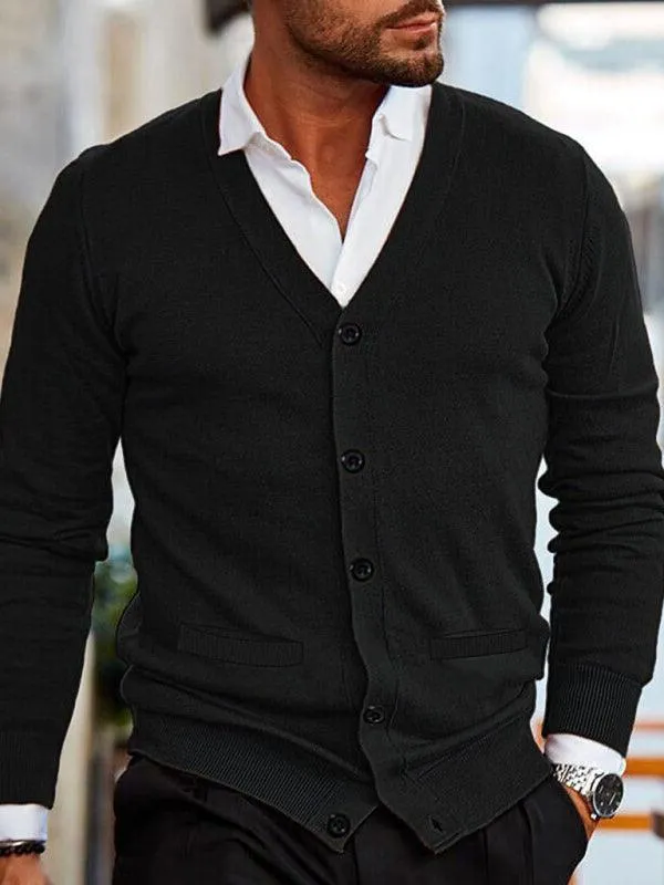 V-Neck Men Cardigan Sweater