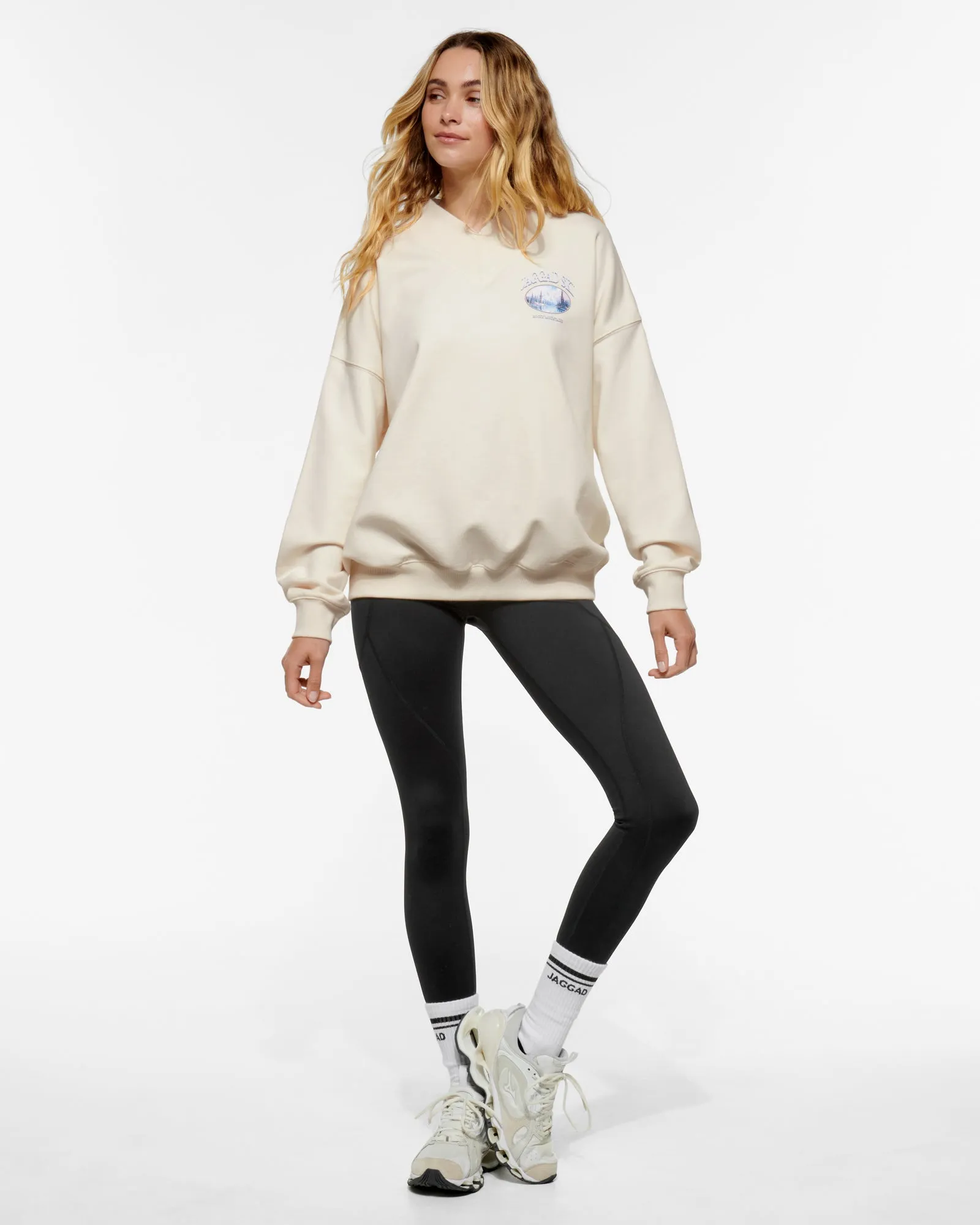 ROCKY MOUNTAINS V-NECK SWEATER  SWAN WHITE