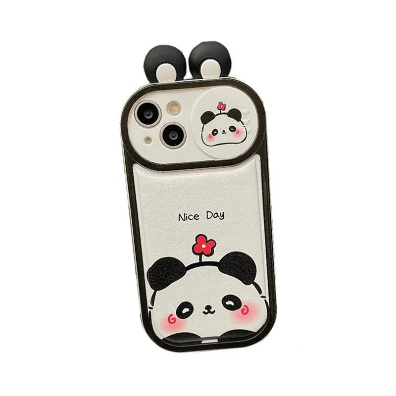 Cartoon Pink Pig, Puppy, Panda, and Cow Cute Phone Case For iPhone 15 Pro Max, 14, 13, 11, or 12