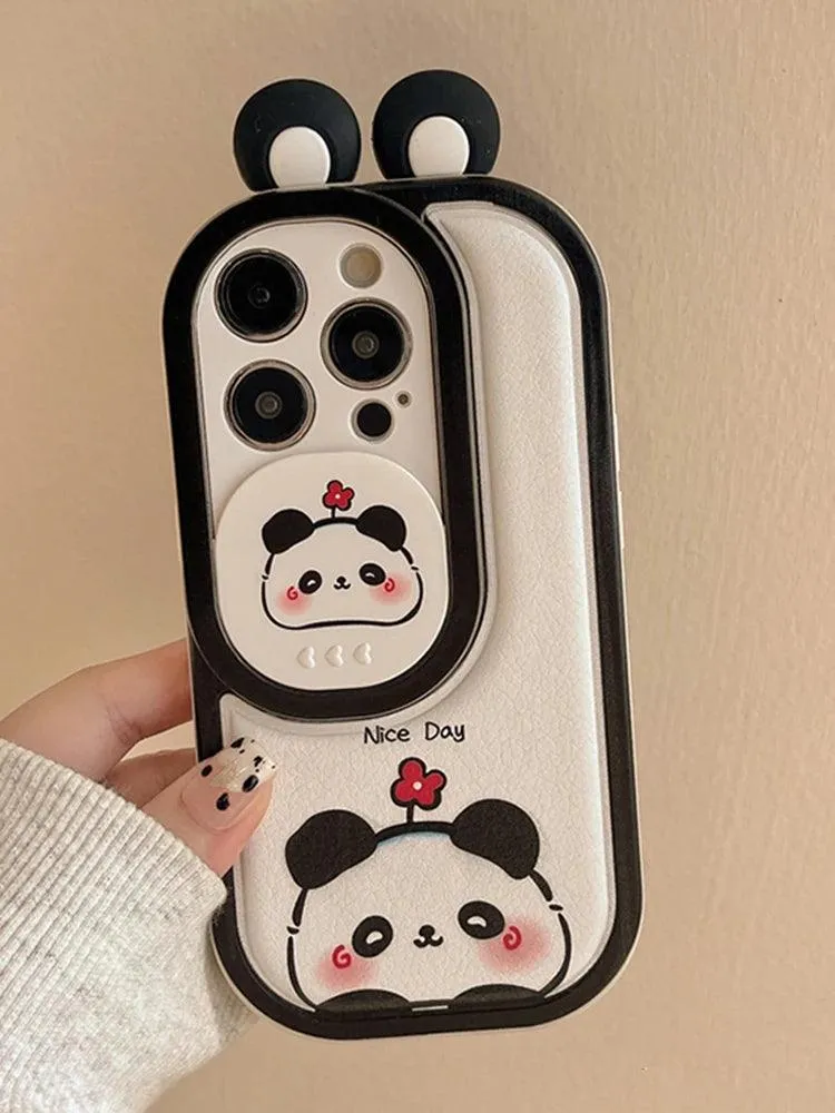 Cartoon Pink Pig, Puppy, Panda, and Cow Cute Phone Case For iPhone 15 Pro Max, 14, 13, 11, or 12