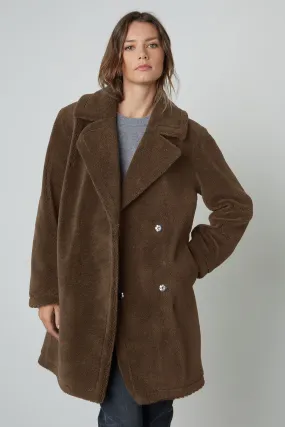 CHRISTINE FAUX SHERPA COAT