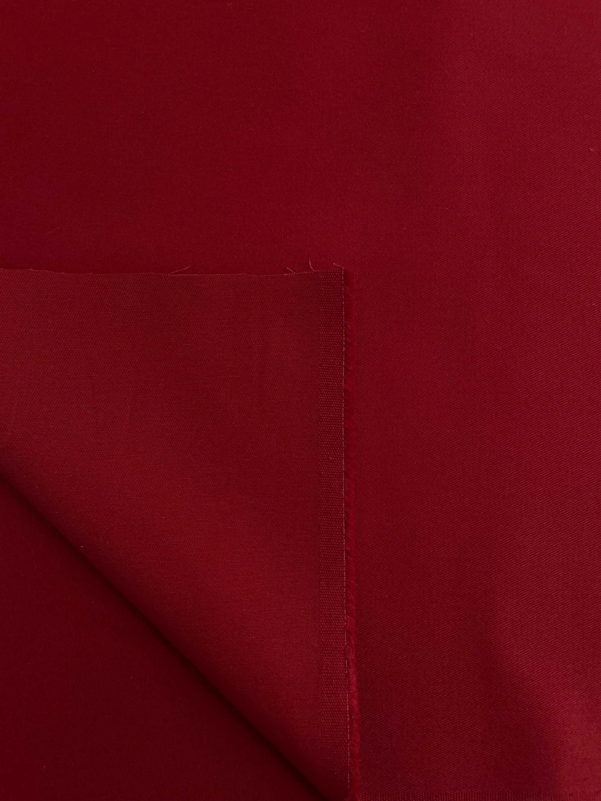 Relaxed Organic Cotton Twill Fabric in Fire Brick Red