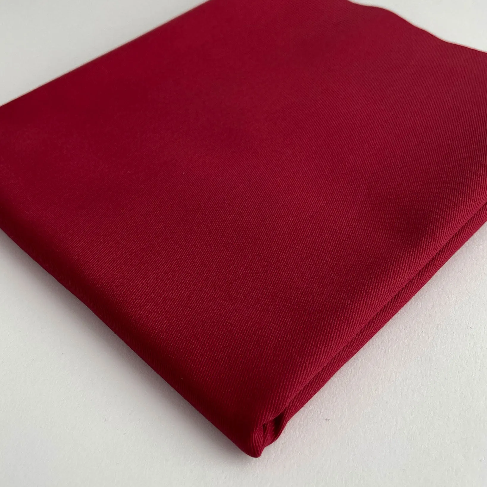 Relaxed Organic Cotton Twill Fabric in Fire Brick Red