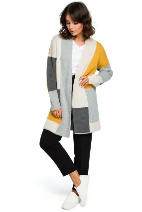 Color Block Knee Cardigan