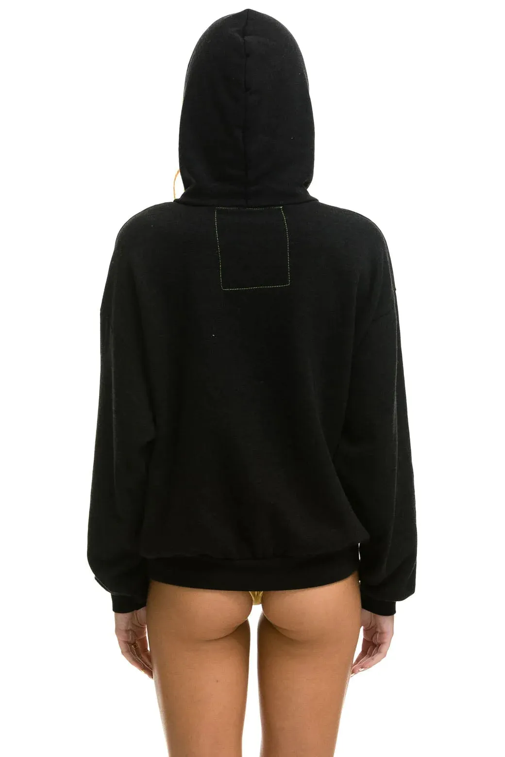 AVIATOR NATION LOGO PULLOVER RELAXED HOODIE - BLACK