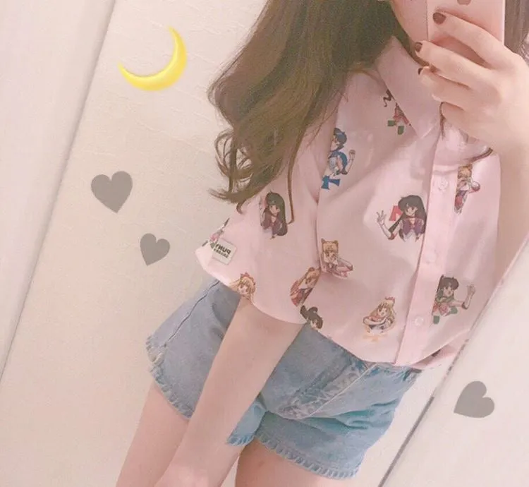 JAPANESE CARTOON 'SAILOR MOON 'PRINT SHIRT BY22979