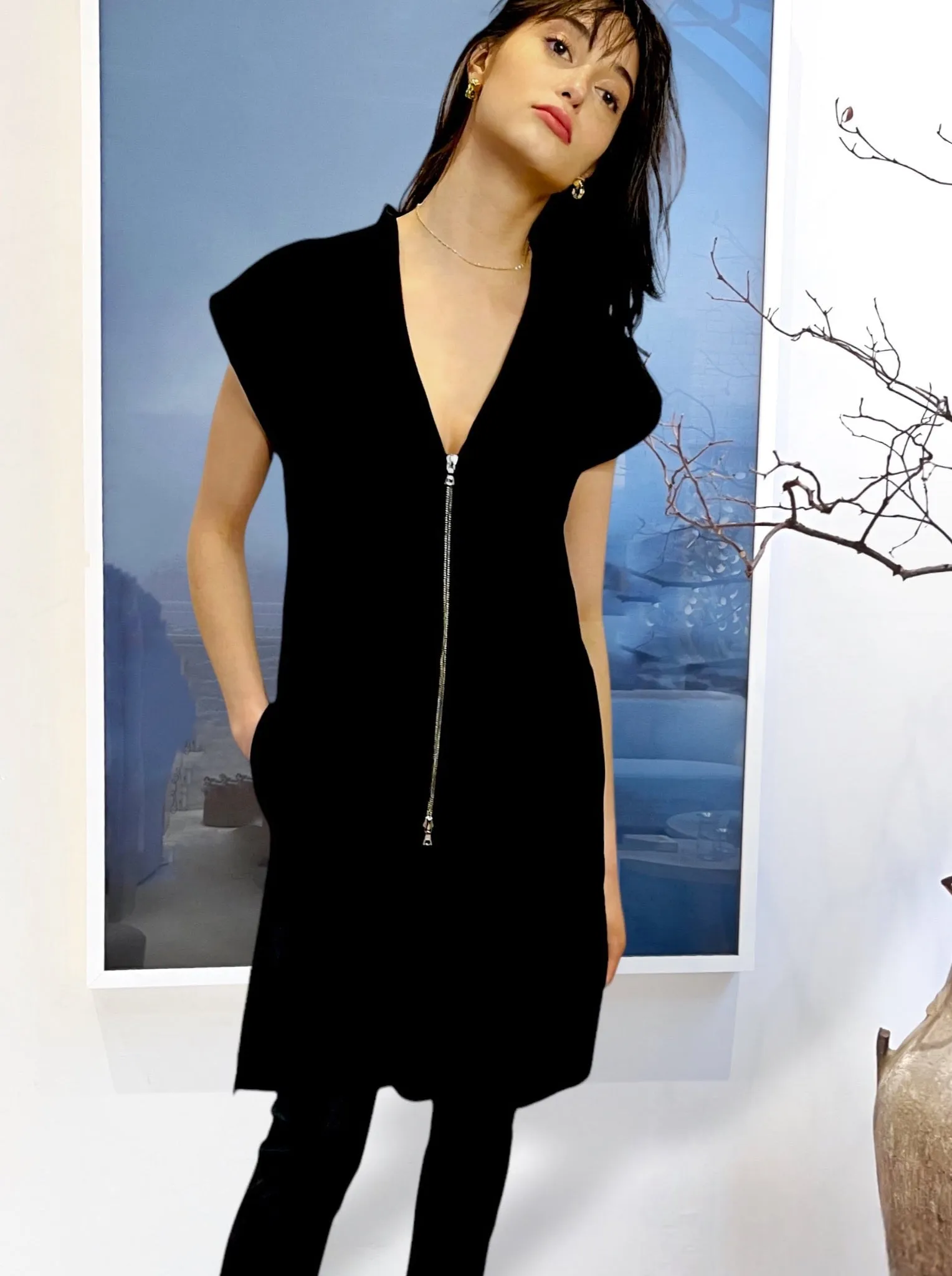 Long Ponte Vest with 2-Way Zip - The Thames