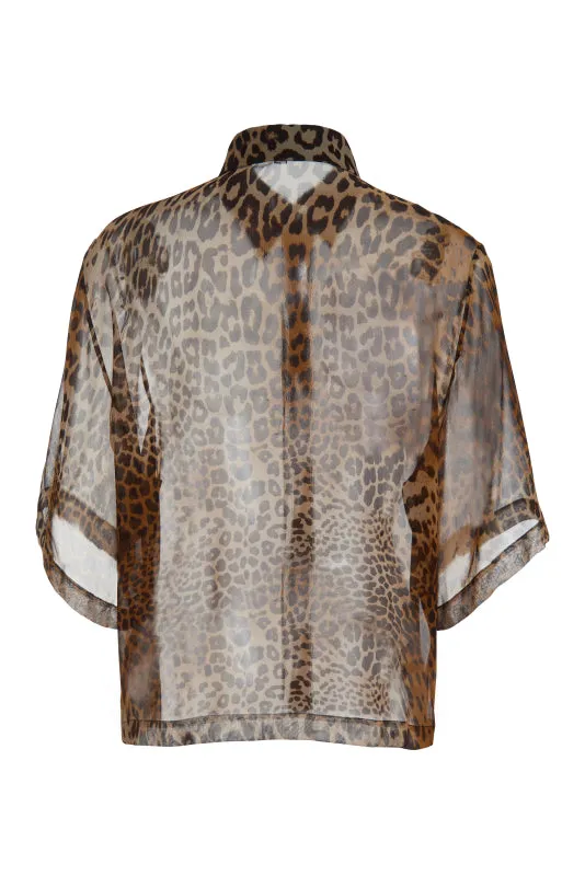 Panic Top in Leopard Silk Chiffon