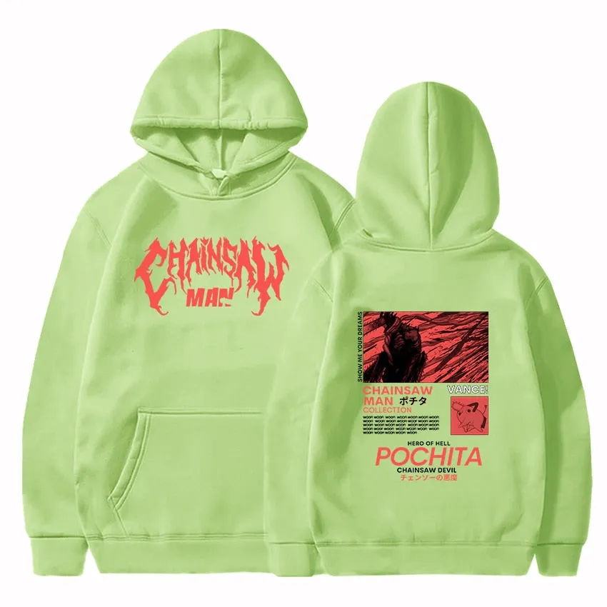 Chainsaw Man Pochita Cool Power Anime Hoodie High Quality