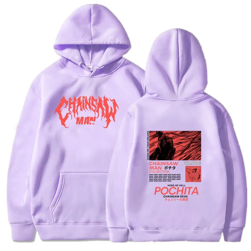 Chainsaw Man Pochita Cool Power Anime Hoodie High Quality