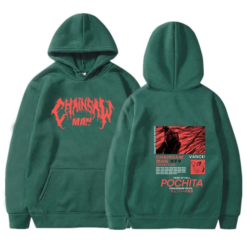 Chainsaw Man Pochita Cool Power Anime Hoodie High Quality