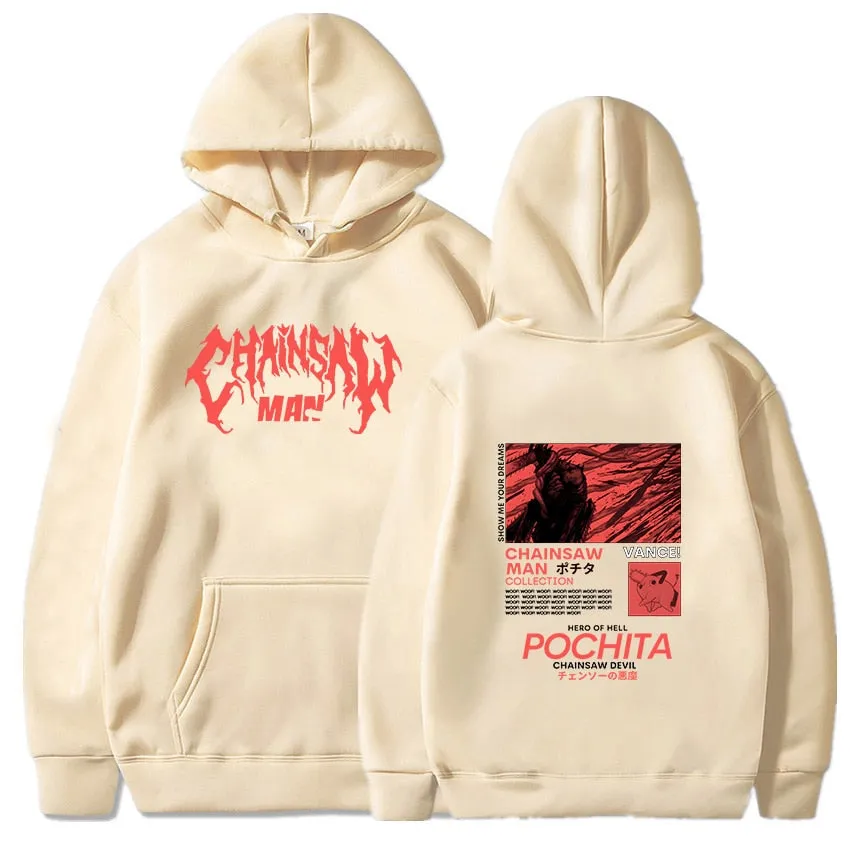 Chainsaw Man Pochita Cool Power Anime Hoodie High Quality