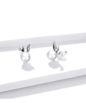 Cute Bunny Pearl Earrings