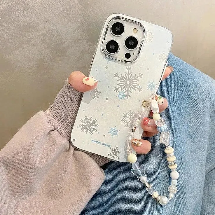 Winter Snow Hard Cute Phone Case for iPhone 15 Pro Max, 14, 13, 11, 12, and 15 Plus