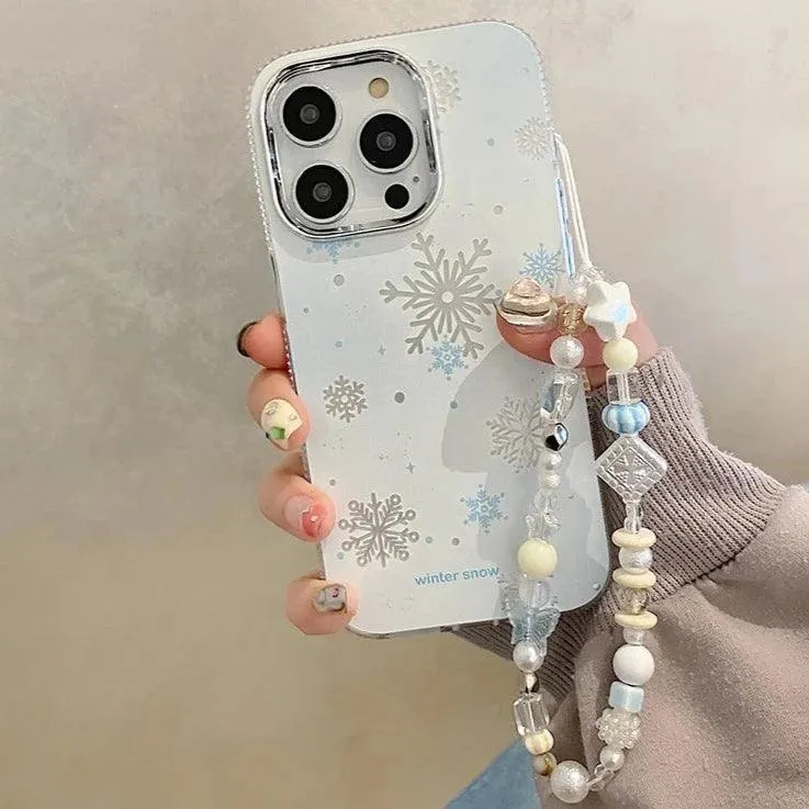 Winter Snow Hard Cute Phone Case for iPhone 15 Pro Max, 14, 13, 11, 12, and 15 Plus