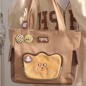 Cute Face White Brown Shoulder Bag ON675