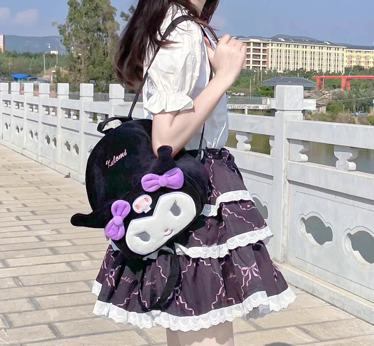 CUTE “HELLO KITTY & KUROMI” CARTOON PLUSH BACKPACK BY70098