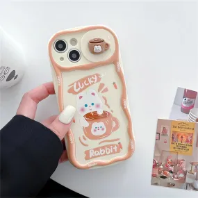 Cute Korean 3D Milk Tea Cartoon Phone Case for iPhone 11, 12, 13, 14, and 15 Pro Max