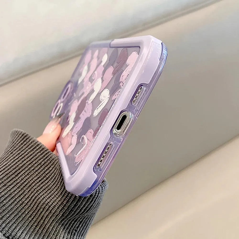 Bunny Purple Cute Phone Cases For iPhone 14 Pro Max 13 11 12 14 Plus - With Holder