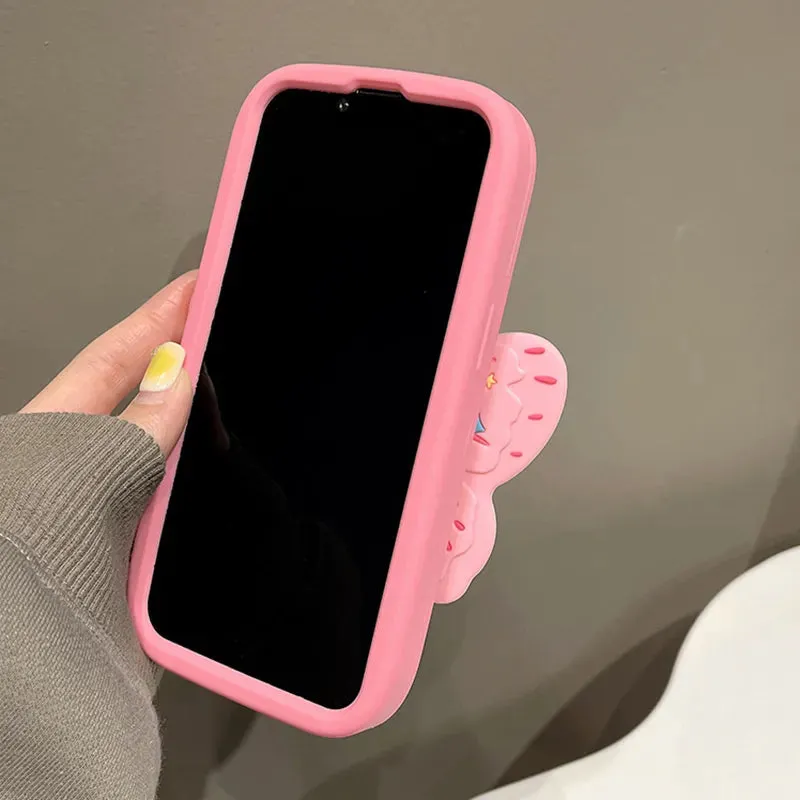 Cute Pink 3D Butterfly Phone Case for iPhone 11, 12, 13, 14, 15 Pro Max