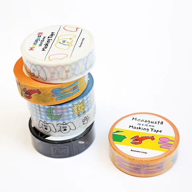 Cute Masking Tape Paper Creative Stationery Graphic Block 5 Rolls 15mm