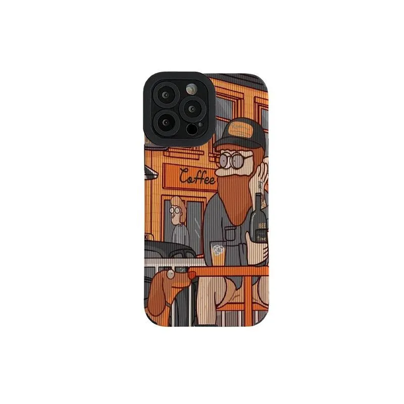 Cartoon Art Illustration Leather Phone Cases for iPhone 14, 13, 12, 11 Pro Max, Mini, XS, XR, X, 6S, 8, 7 Plus