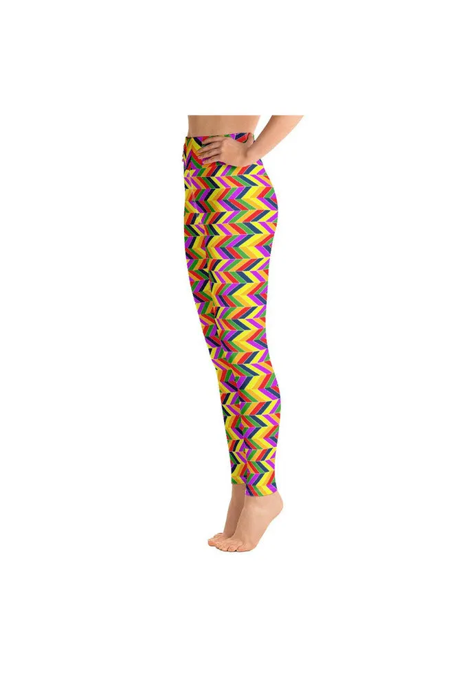 Herringbone Rainbow Yoga Leggings