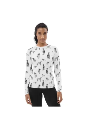 Dog Print Women's Rash Guard