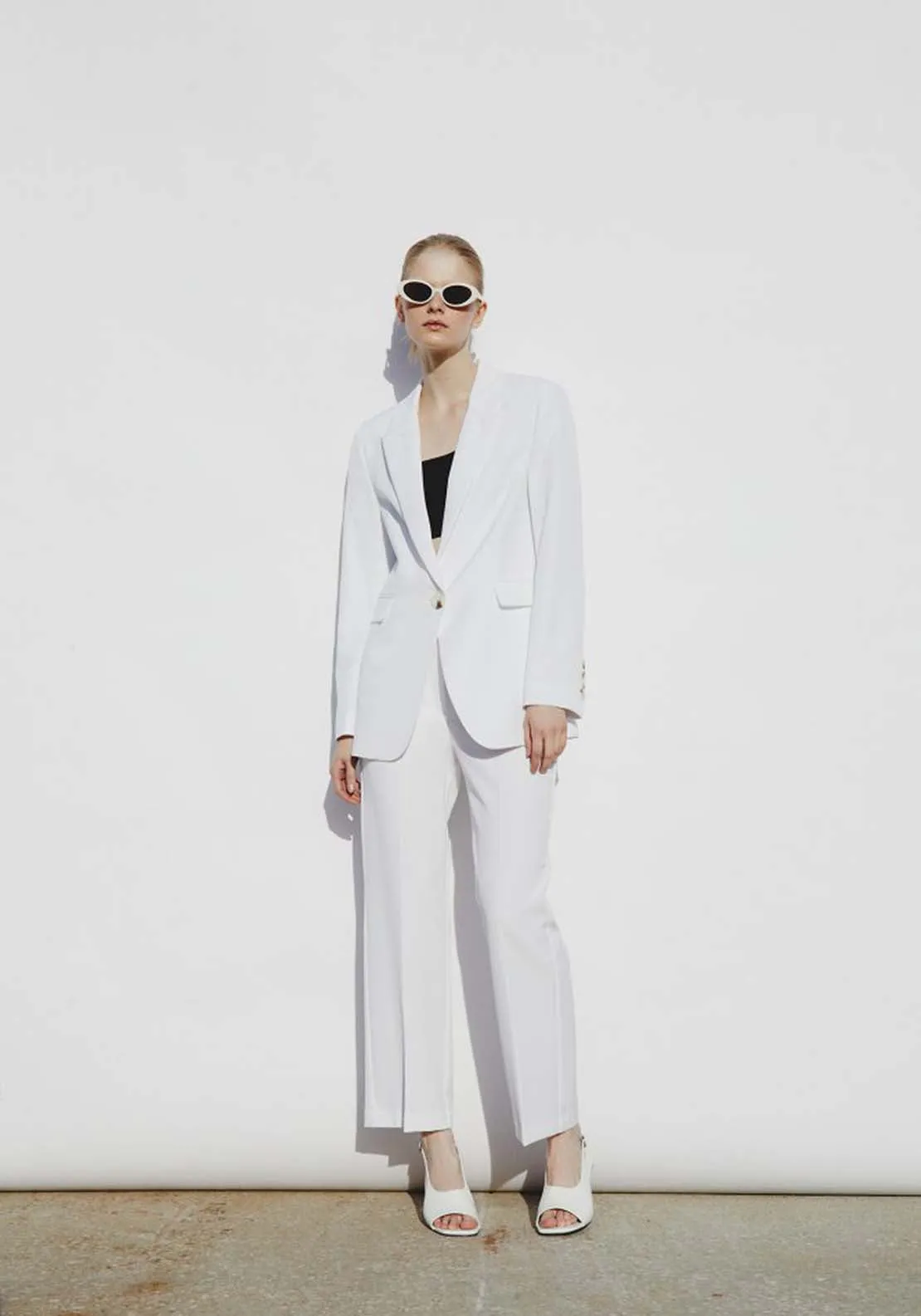 Plain Blazer Button - White