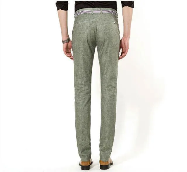 Slim Fit Casual Linen Pants For Men