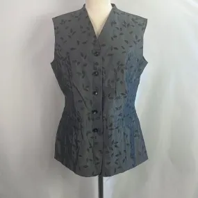 EscadaGreyLeaf Print With Pockets Vest NWT