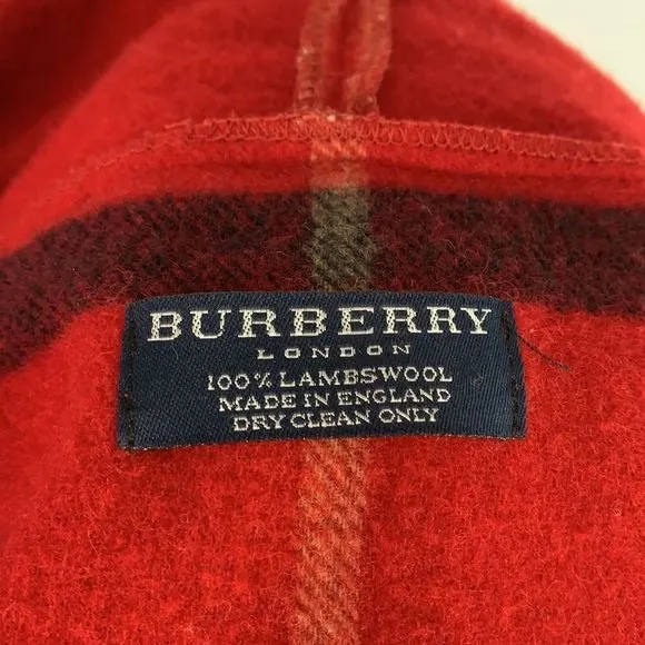 Burberryredplaid lambswool poncho