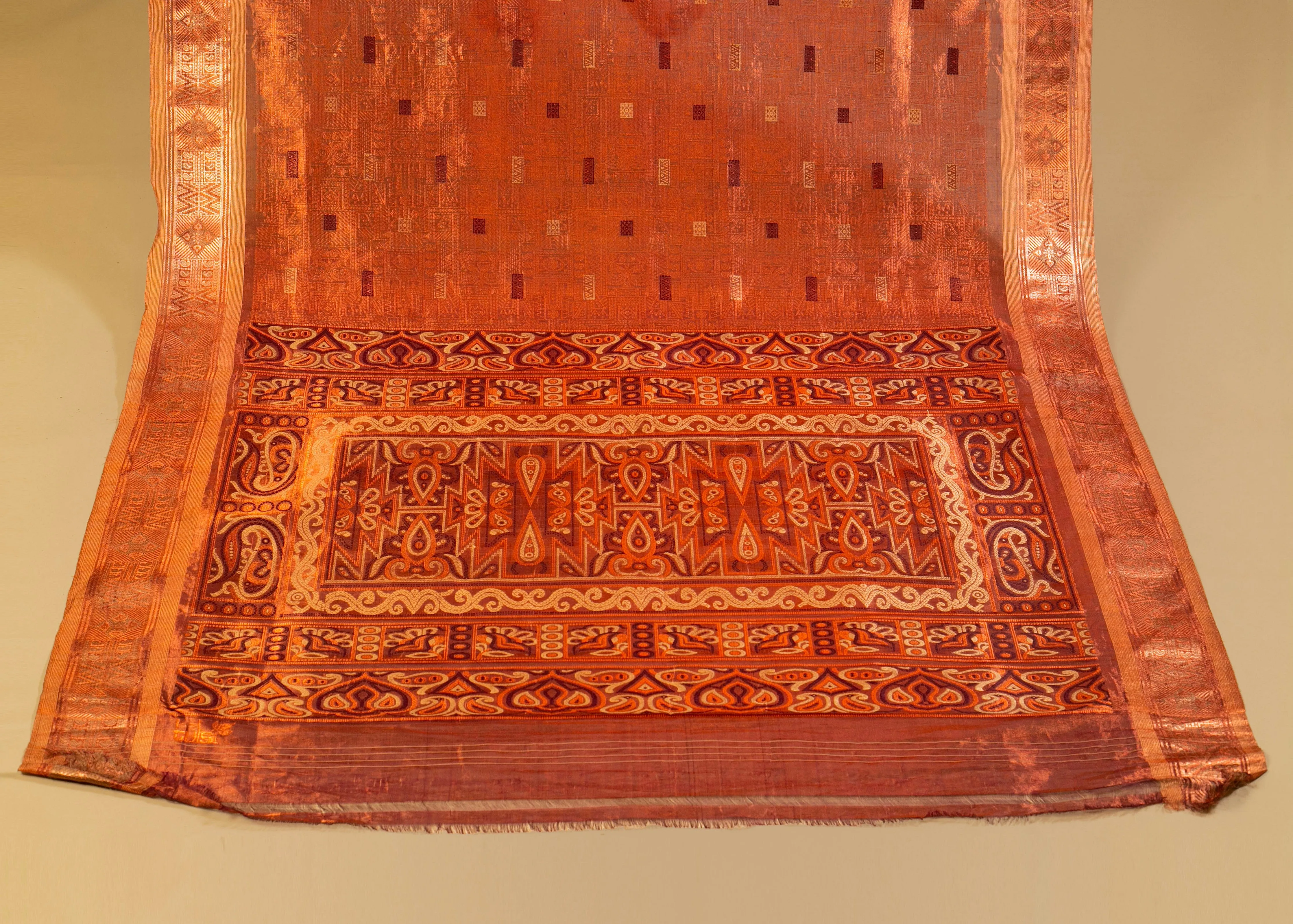 Add Elegance to Your Wardrobe with Our Copper Zari Kanjivaram Silk Saree