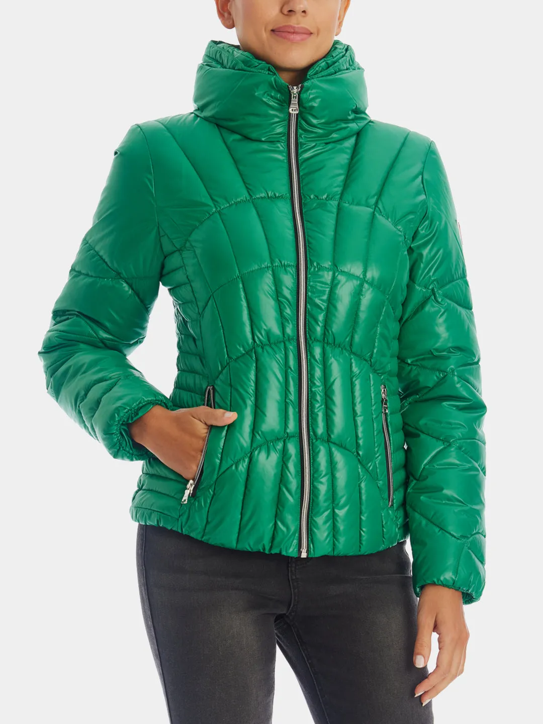 Puff Collar Quilted Puffer Jacket