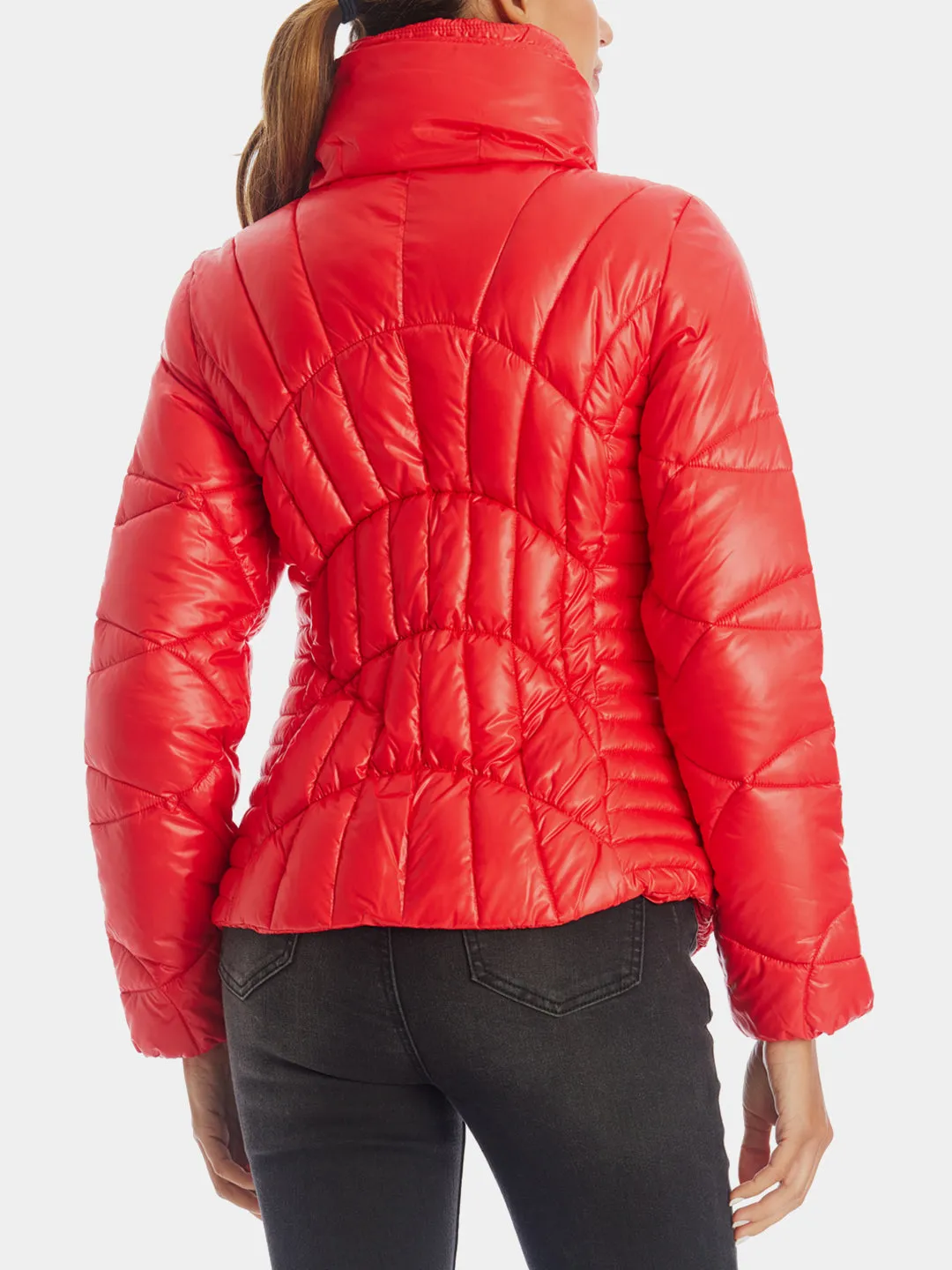 Puff Collar Quilted Puffer Jacket