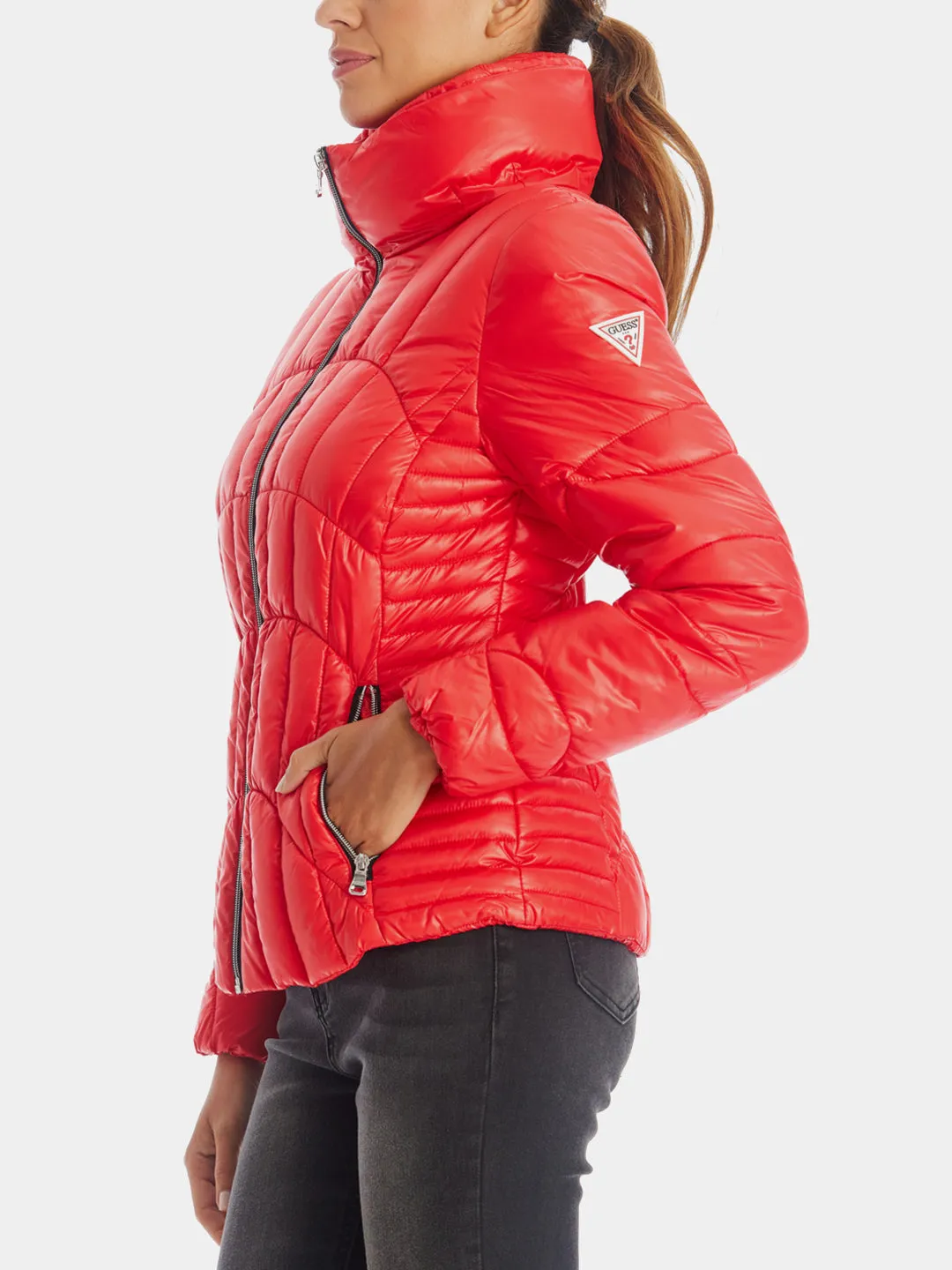 Puff Collar Quilted Puffer Jacket