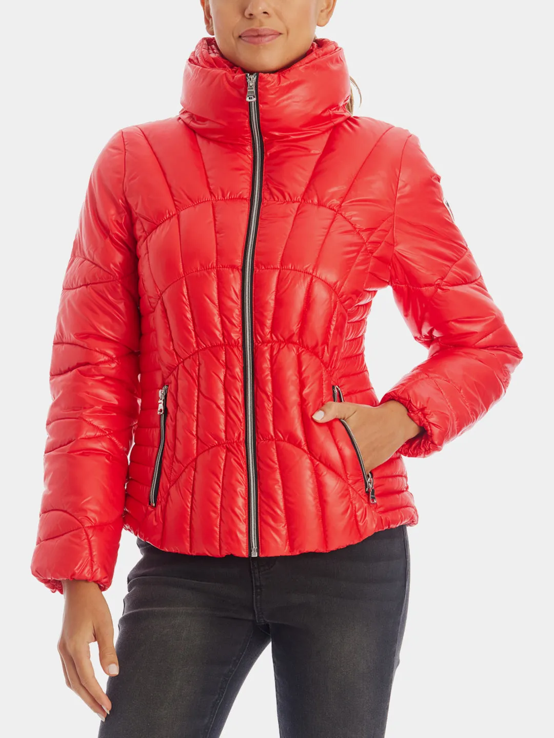 Puff Collar Quilted Puffer Jacket