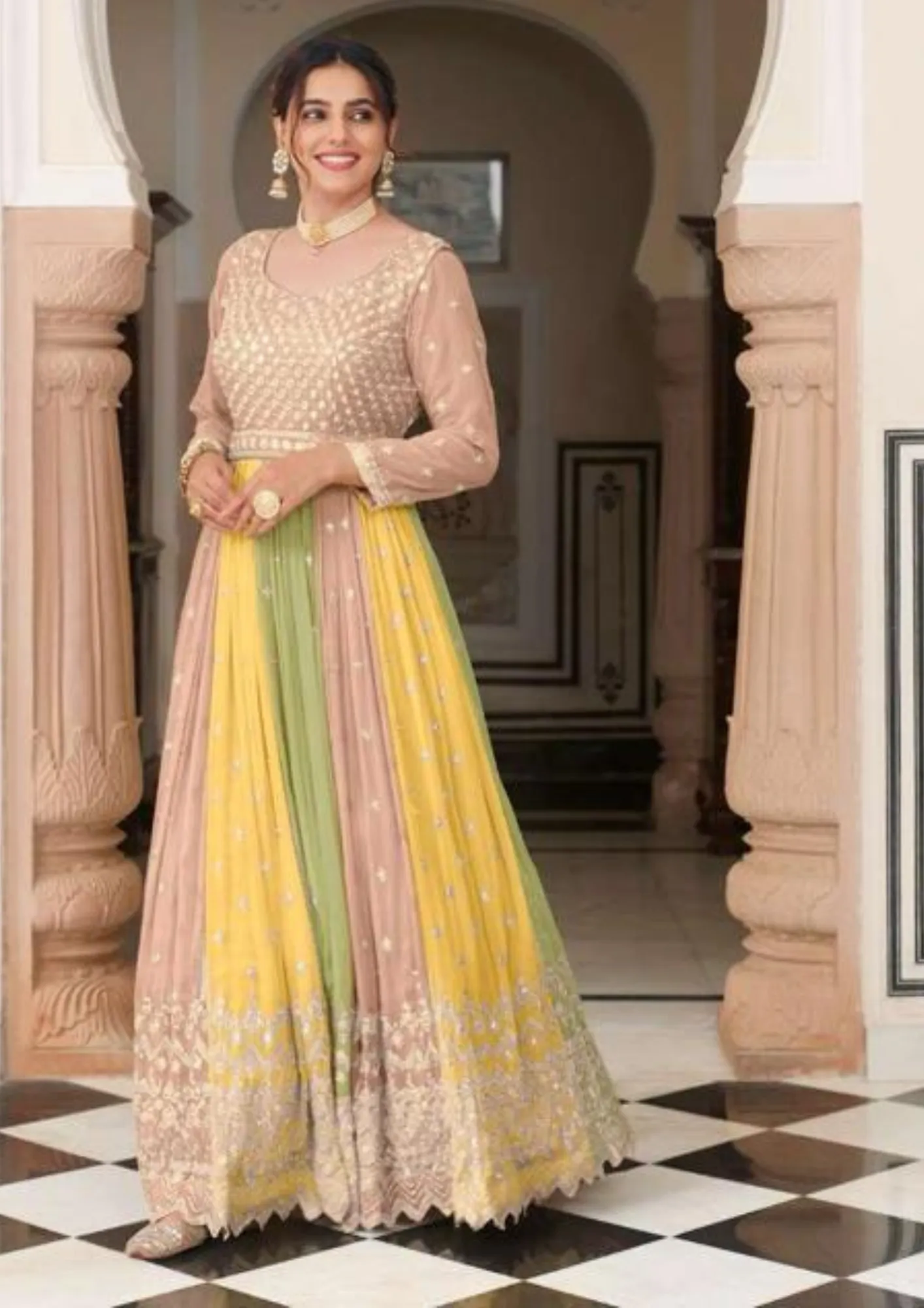 Fabulous Multi Color Georgette & Chinon Long Kurtis And Suits For Women