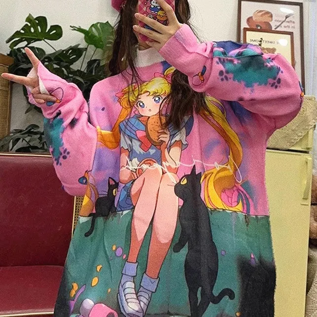 Fashion Sailormoon Oversize Sweater PN6415