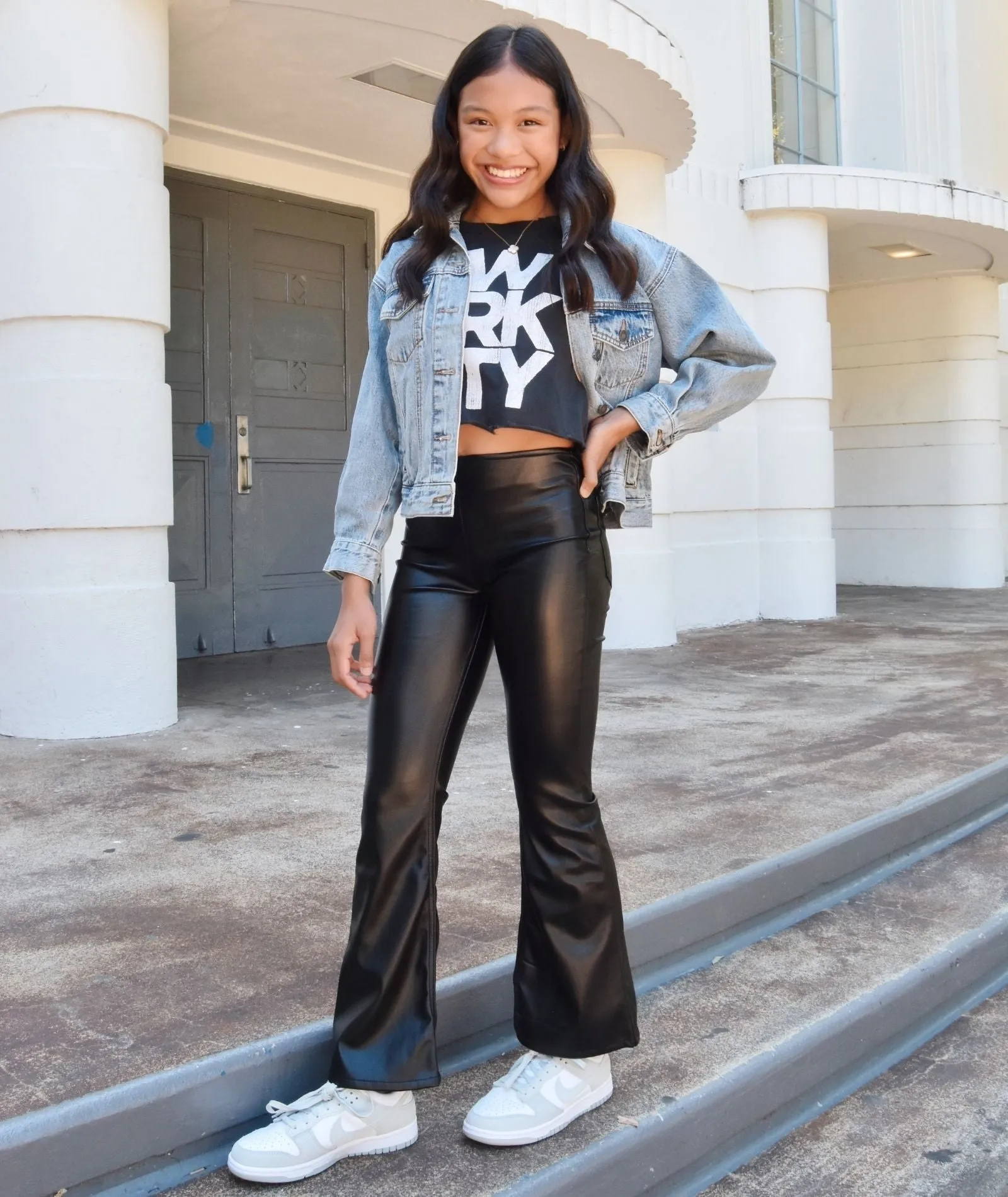 Katie J NYC Girls Woodstock Vegan Leather Pants