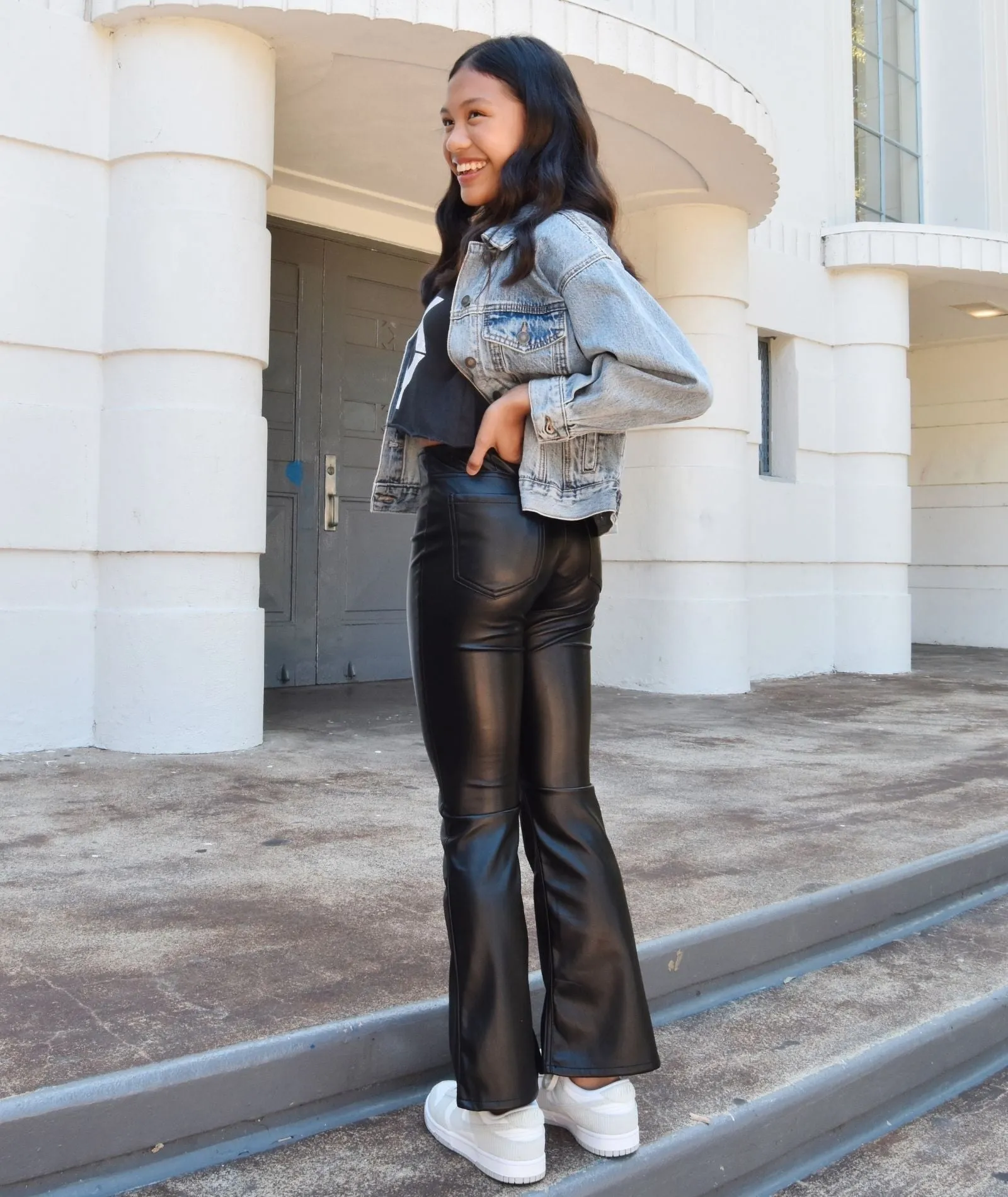 Katie J NYC Girls Woodstock Vegan Leather Pants