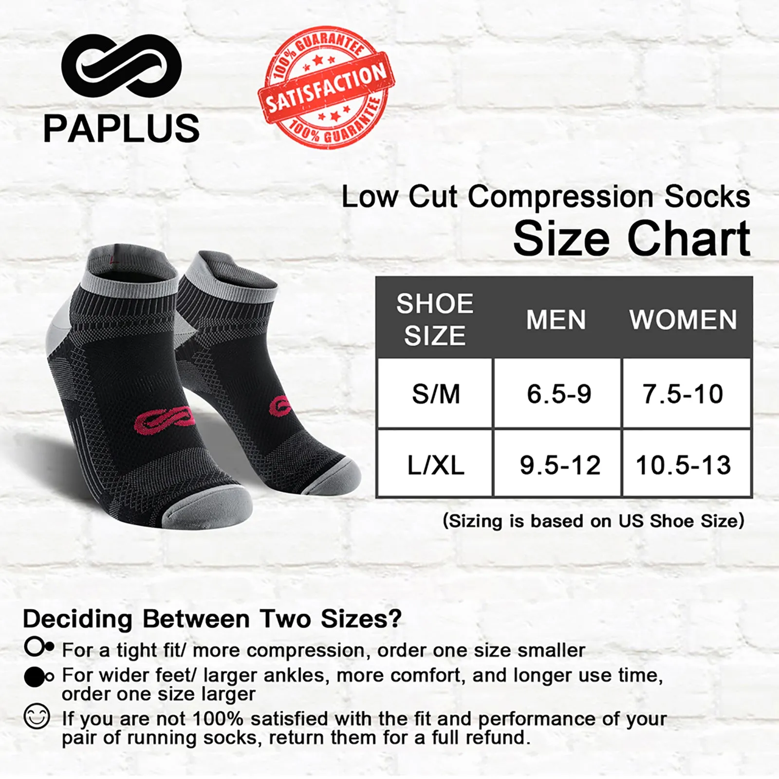 GECKOMAN x PAPLUS Ankle Compression Running Sock 2-Pairs