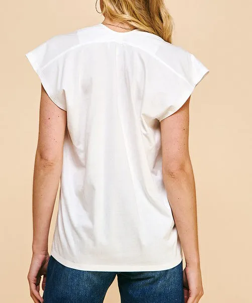 V-Neck Top - White