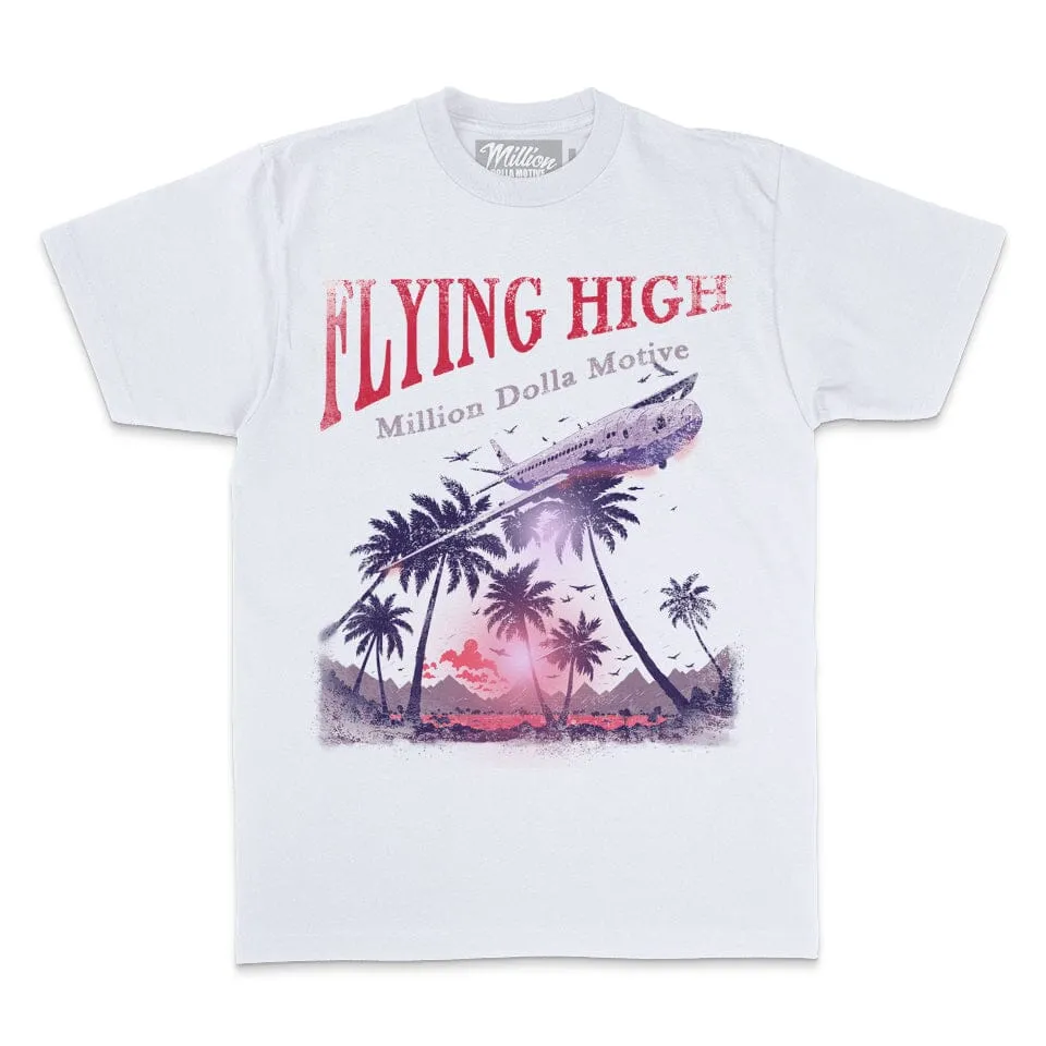 Flying High - Plum Purple on White T-Shirt